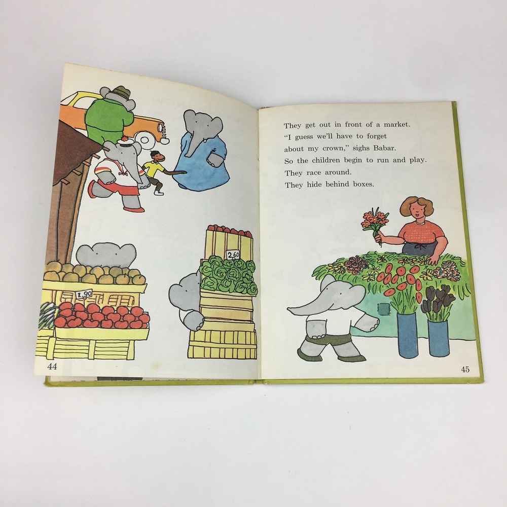Babar Loses His Crown Elephant Cartoon Beginner Book Club Edition Hardcover 1967 - Picture 8 of 9